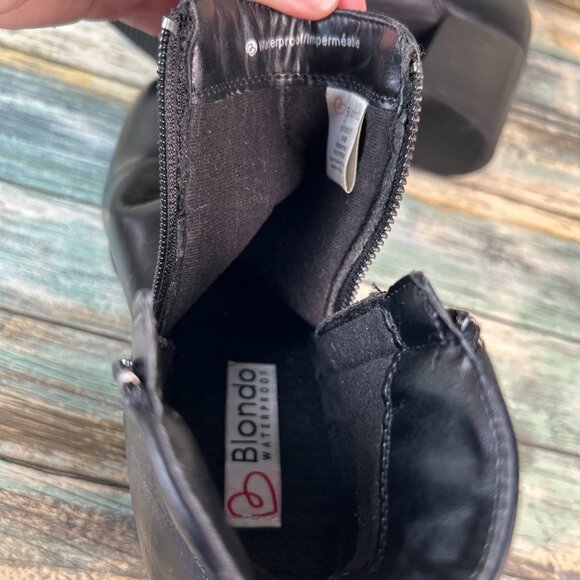 Blondo Womens 8.5M Waterproof Ankle Boot Black Double Zipper Casual Winter Work - Picture 8 of 12